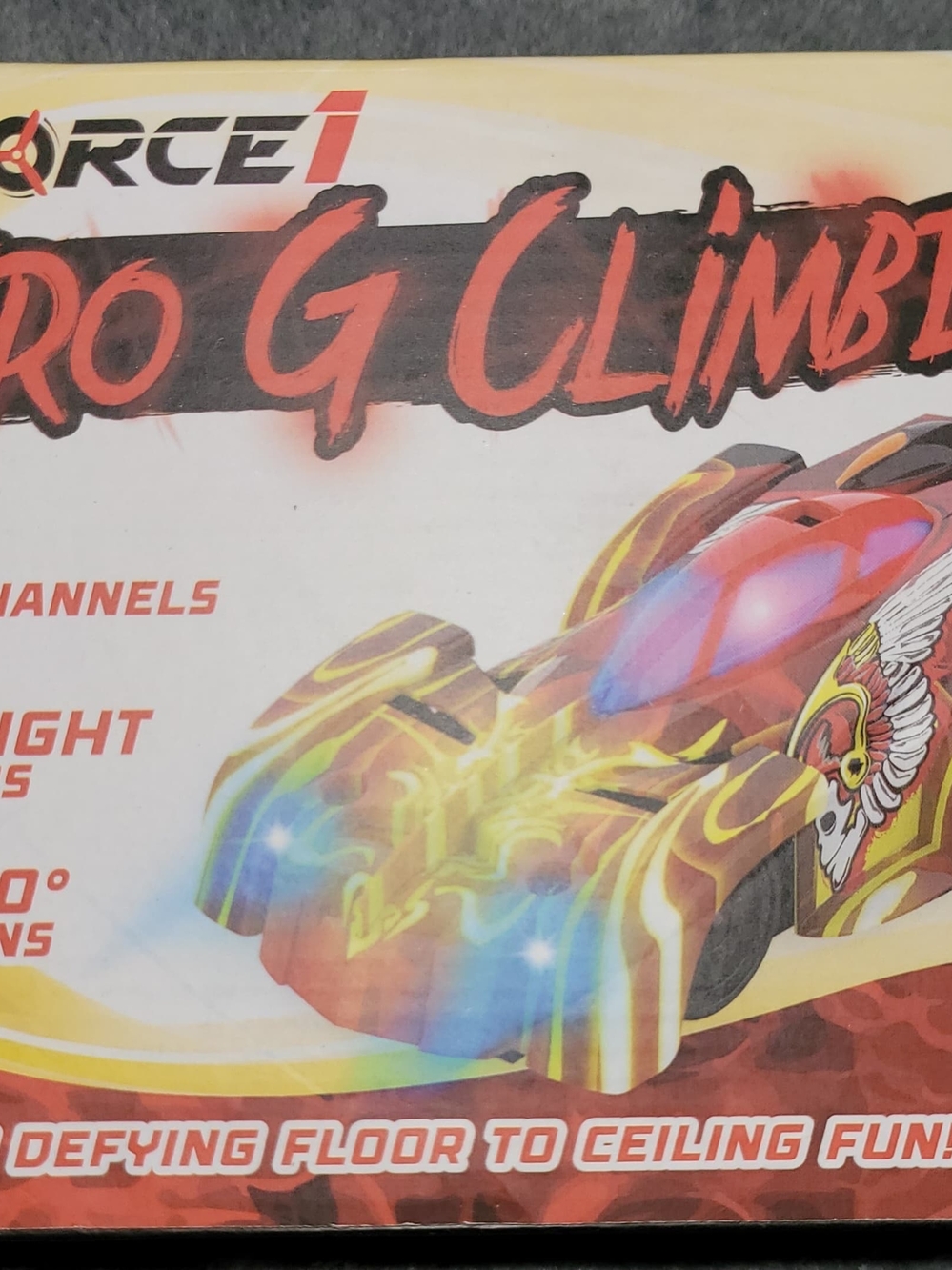 Force1 Pro G Climber RC Car - Red and Yellow Flame Design